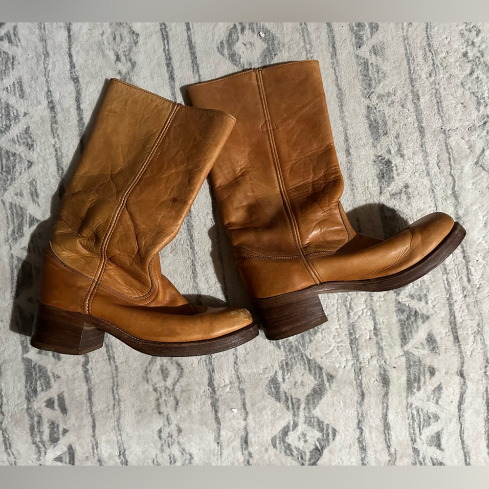 Women's Tan Frye Leather Campus Boots